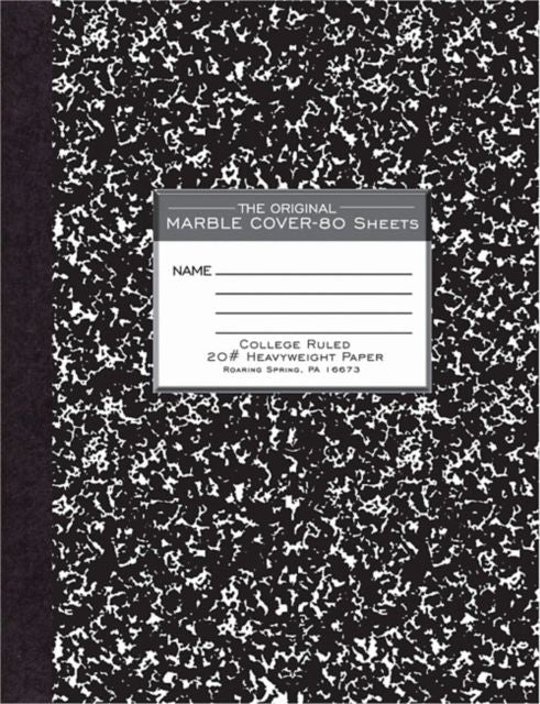 COMP BK 80SH 10x8 CM MARBL BLK