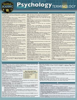 PSYCHOLOGY TERMINOLOGY